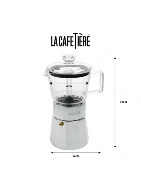 La Cafetiere Szklana Kawiarka Verona Srebrna, 290 ml
