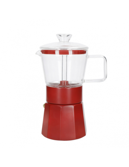 La Cafetiere Szklana Kawiarka Verona Czerwona, 290 ml
