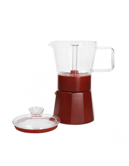 La Cafetiere Szklana Kawiarka Verona Czerwona, 290 ml