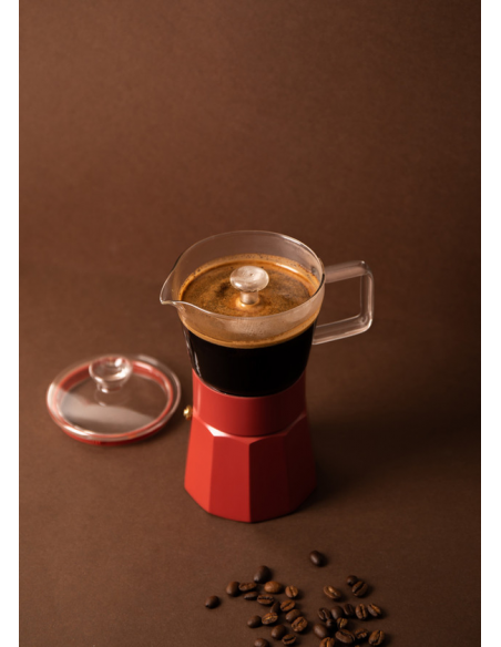 La Cafetiere Szklana Kawiarka Verona Czerwona, 290 ml