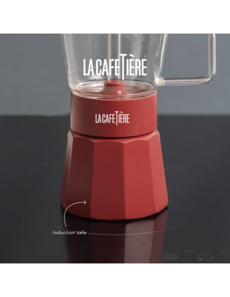 La Cafetiere Szklana Kawiarka Verona Czerwona, 290 ml