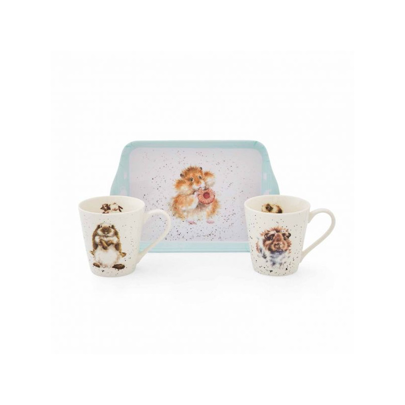 Zwierzęta Kubki Porcelanowe & Tacka 3...