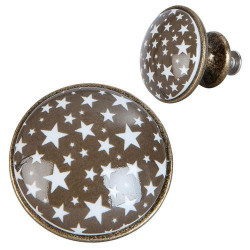 Gałka w gwiazdki brąz (fi2cm)