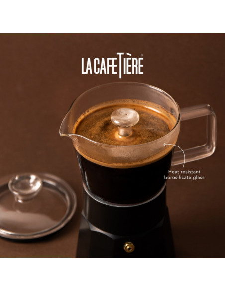 La Cafetiere Szklana Kawiarka Verona Czarna, 290 ml