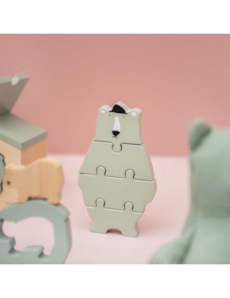 Miś Polarny Drewniane Puzzle