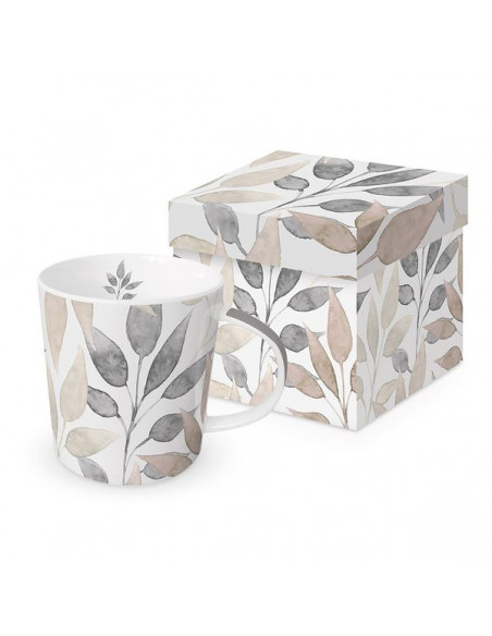 Liście Skandynawskie Kubek Porcelanowy w Ozdobnym Pudełku 350 ml