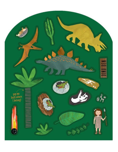 Dinozaury Zestaw Naklejek Wielokrotnego Użytku 