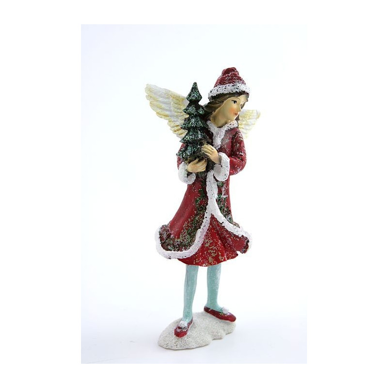 Figurka Zimowa dziewczynka z choinką 15cm