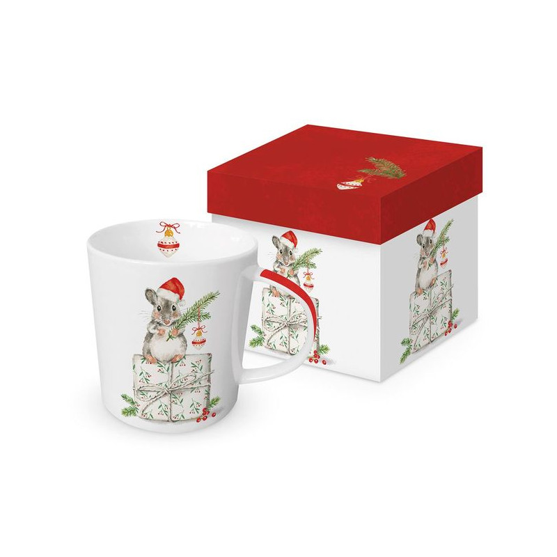 Świąteczna Myszka Kubek Porcelanowy w...
