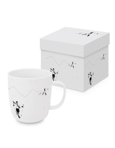 "Narciarka" Kubek Porcelanowy w Ozdobnym Pudełku 400 ml