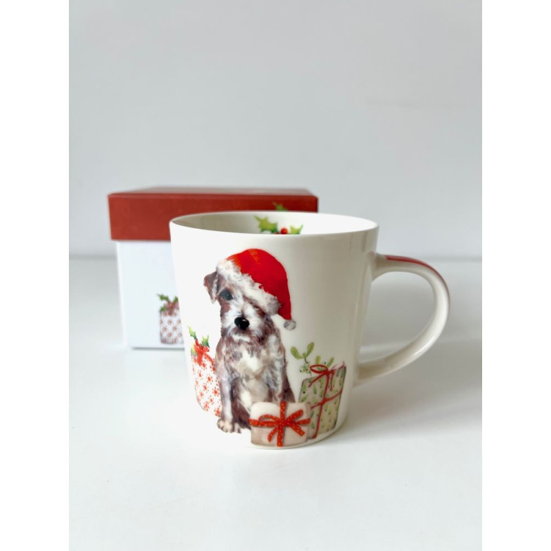 Świąteczny Pies Kubek Porcelanowy w...