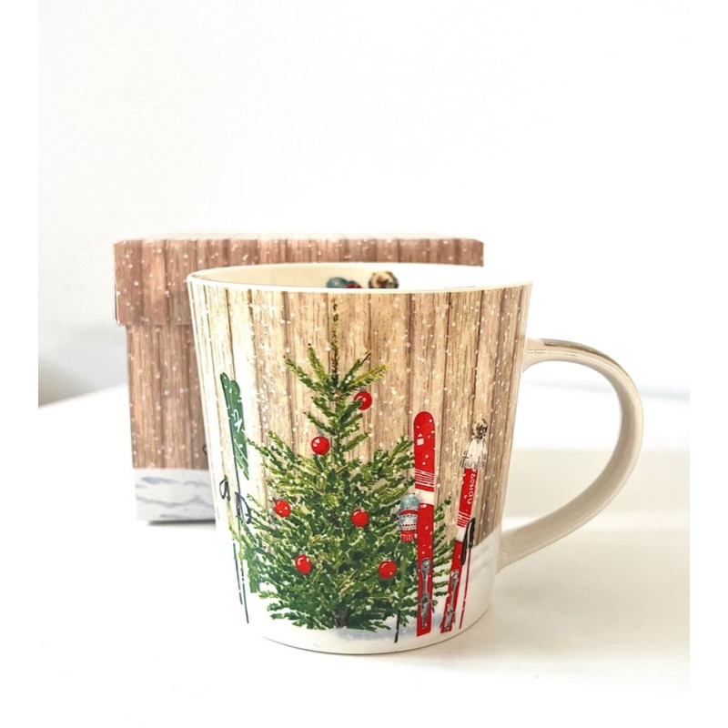 "Choinka i Narty" Kubek Porcelanowy w...