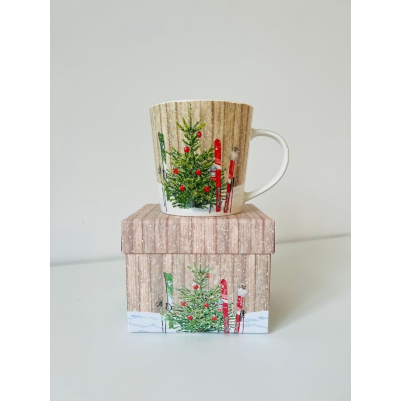 "Choinka i Narty" Kubek Porcelanowy w...