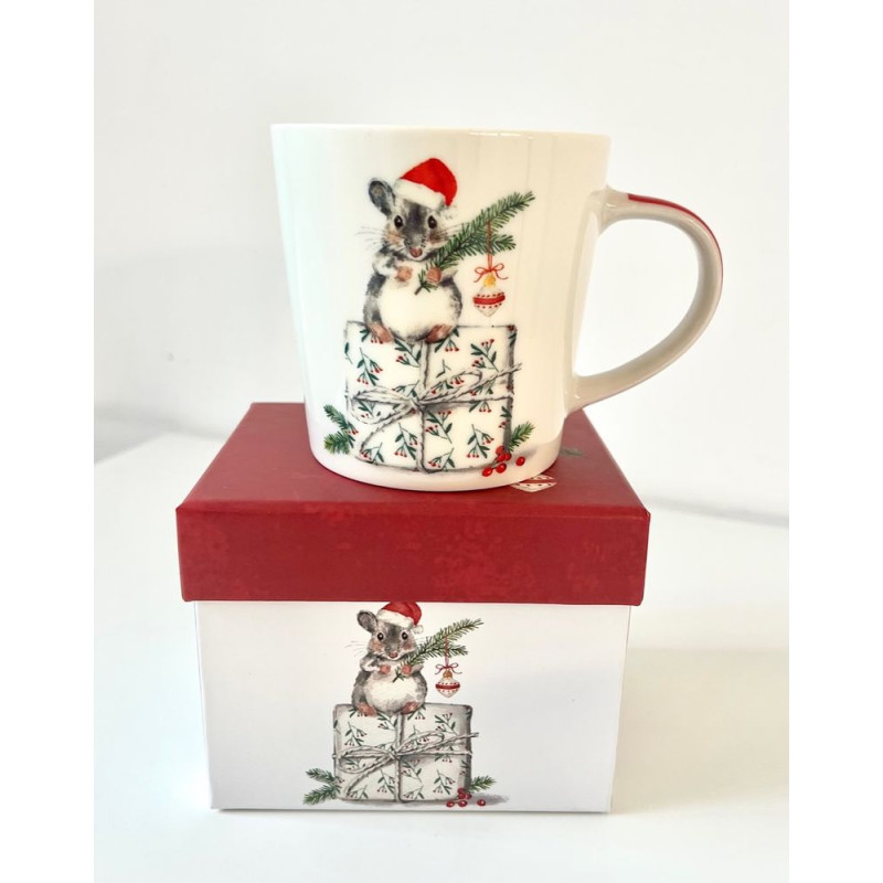 Świąteczna Myszka Kubek Porcelanowy w...
