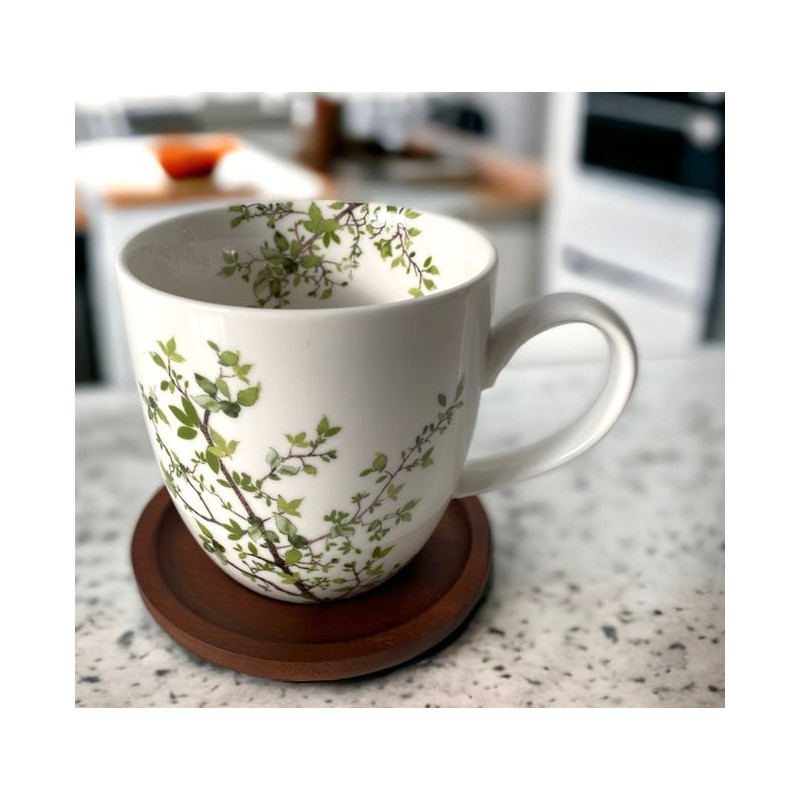 Natura Kubek z Drewnianym Spodkiem w...