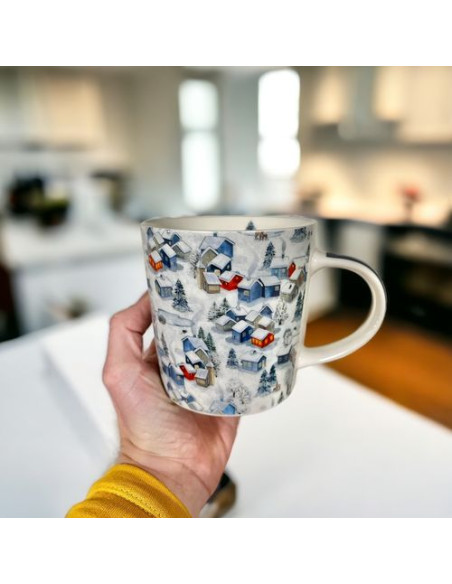 "Zimowe Miasteczko" Kubek Porcelanowy w Ozdobnym Pudełku 350 ml