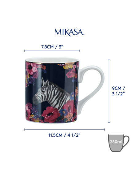 Mikasa Zebra Kubek Porcelanowy 280 ml 