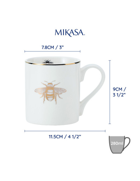 Mikasa Złota Pszczoła Kubek Porcelanowy 280 ml