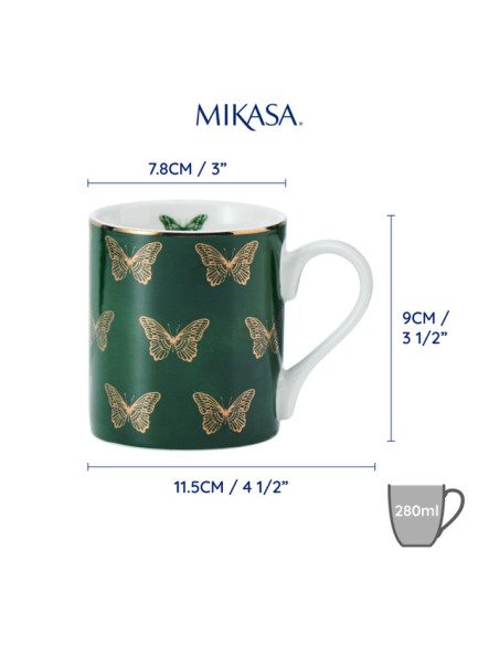 Mikasa Motyle Kubek Porcelanowy 280 ml 