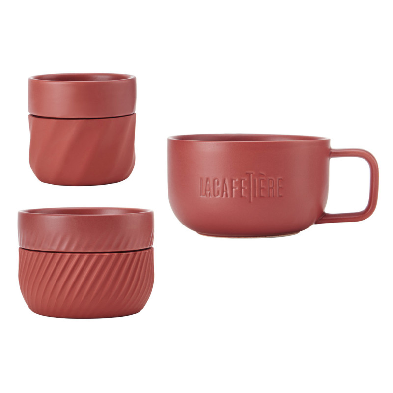 La Cafetiere Kubki do Kawy Czerwone 3...
