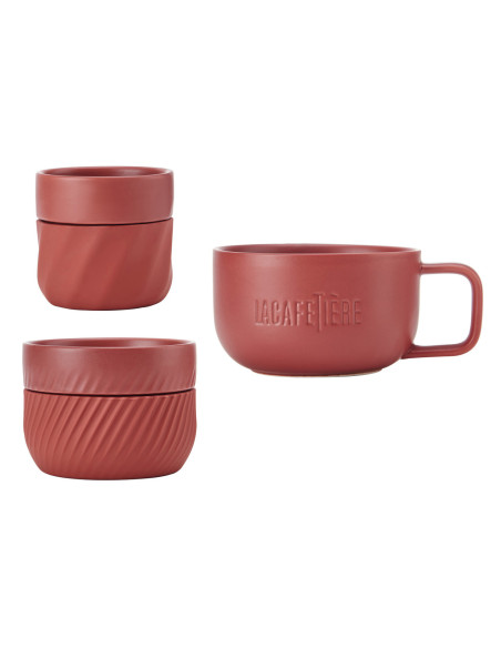 La Cafetiere Kubki do Kawy Czerwone 3 szt. 