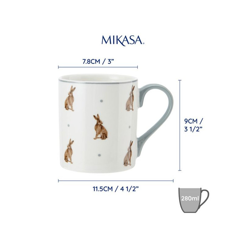 Mikasa Zające Kubek Porcelanowy 280 ml 