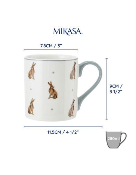 Mikasa Zające Kubek Porcelanowy 280 ml 