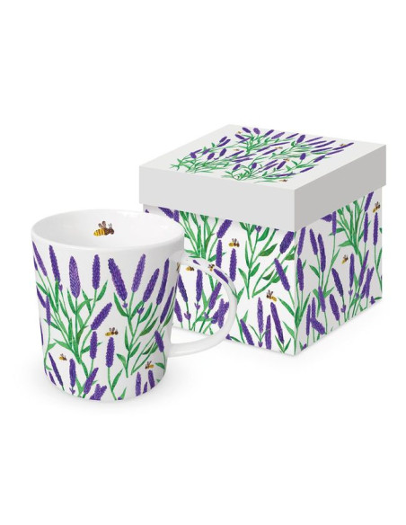 Lawenda Kubek Porcelanowy w Ozdobnym Pudełku 350 ml