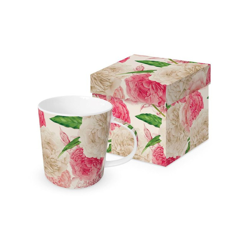 Peonie Kubek Porcelanowy w Ozdobnym...