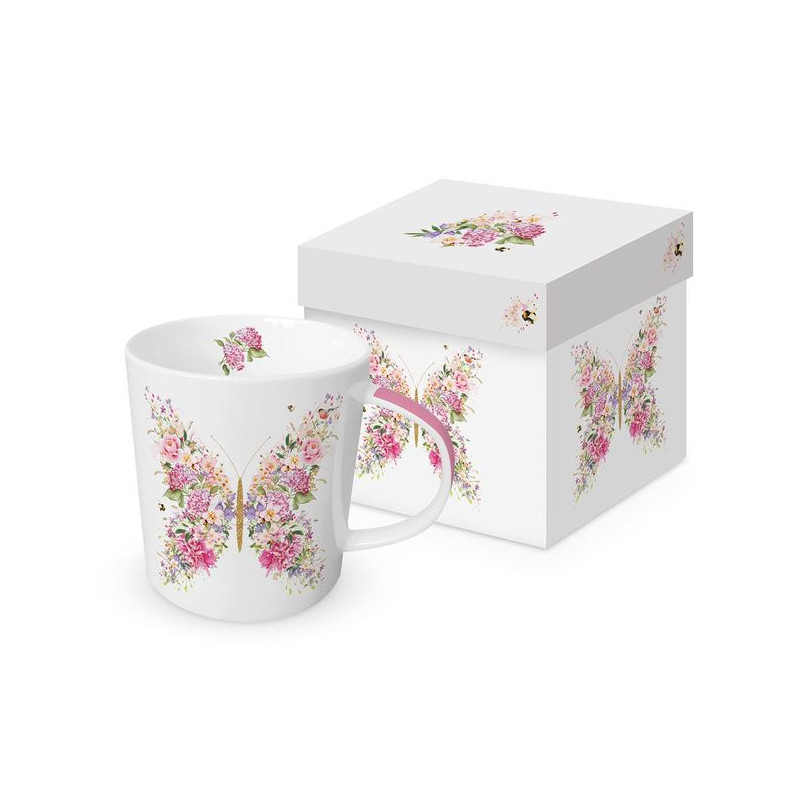 Kwiecisty Motyl Kubek Porcelanowy w...