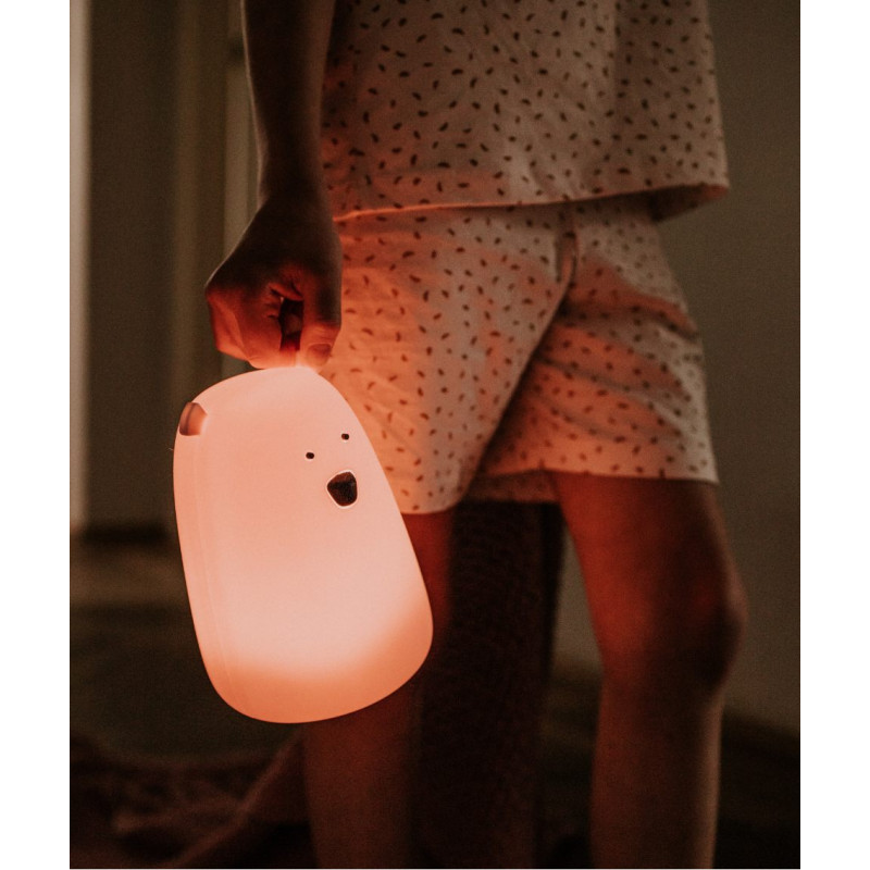 Miś Duży Lampka Silikonowa Różowa