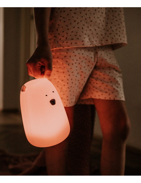 Miś Duży Lampka Silikonowa Różowa