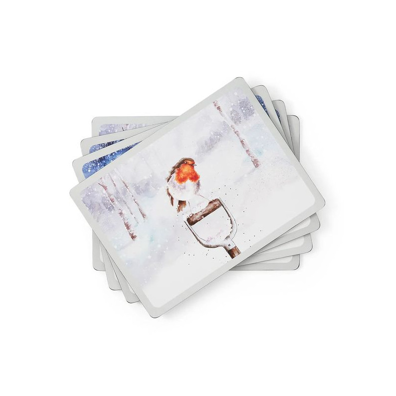 Zwierzęta Zima Podkładki Duże 4 szt.