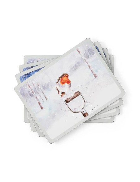 Zwierzęta Zima Podkładki Duże 4 szt.