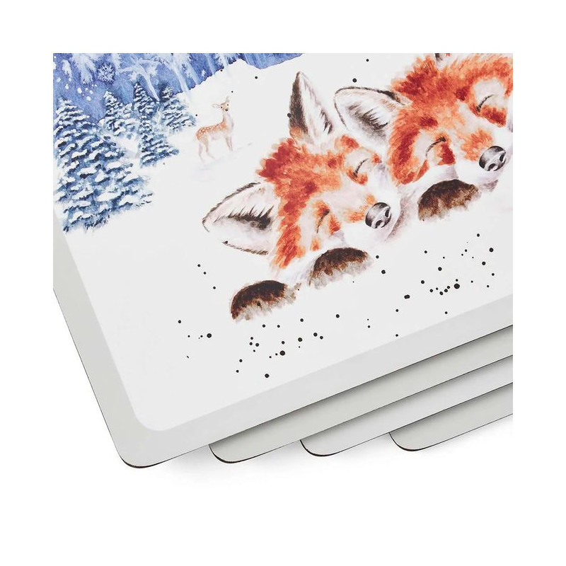 Zwierzęta Zima Podkładki Średnie 4 szt.