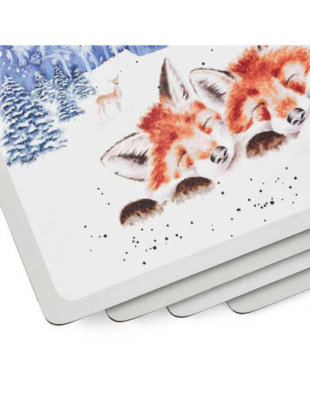 Zwierzęta Zima Podkładki Średnie 4 szt.