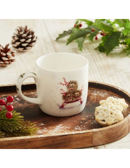 Jeże na Sankach Kubek Porcelanowy 310 ml 