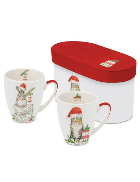 Kot i Mysz Kubki Porcelanowy w Ozdobnym Pudełku 350 ml