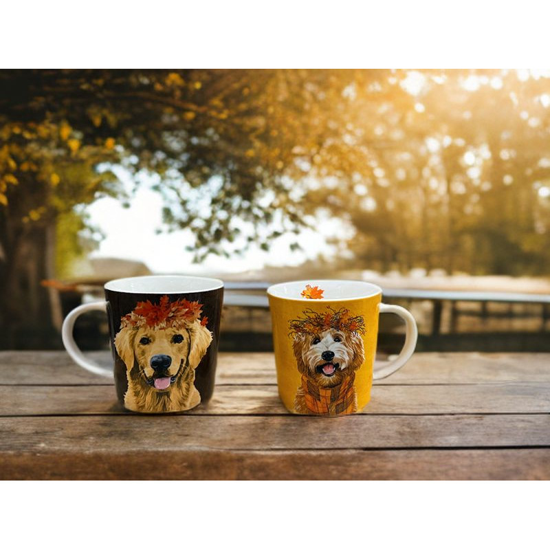 Jesienny Pies Kubek Porcelanowy w...