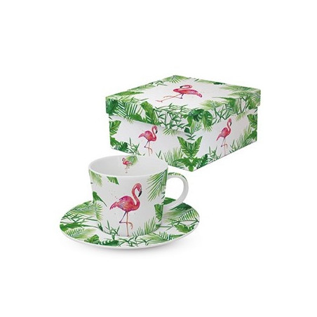 Filiżanka ze spodkiem Tropical Flamingo