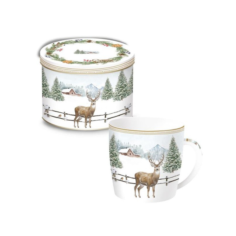 Jeleń Kubek Porcelanowy w Ozdobnej...