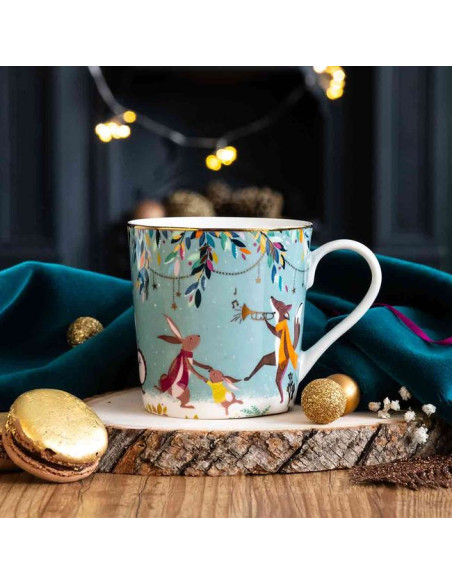 Leśne Opowieści Świąteczny Bal Kubek Porcelanowy w Ozdobnym Pudełku