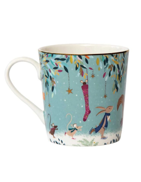 Leśne Opowieści Łyżwiarze Kubek Porcelanowy w Ozdobnym Pudełku