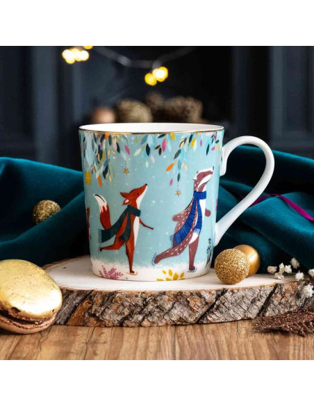 Leśne Opowieści Łyżwiarze Kubek Porcelanowy w Ozdobnym Pudełku