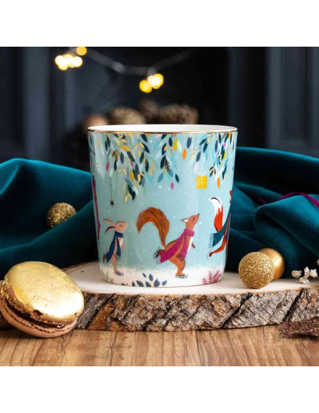 Leśne Opowieści Łyżwiarze Kubek Porcelanowy w Ozdobnym Pudełku