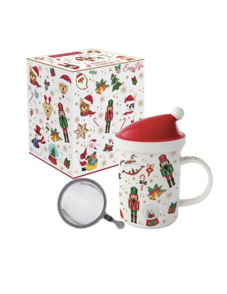 Świąteczne Ozdoby Kubek Porcelanowy z Zaprzaczem w