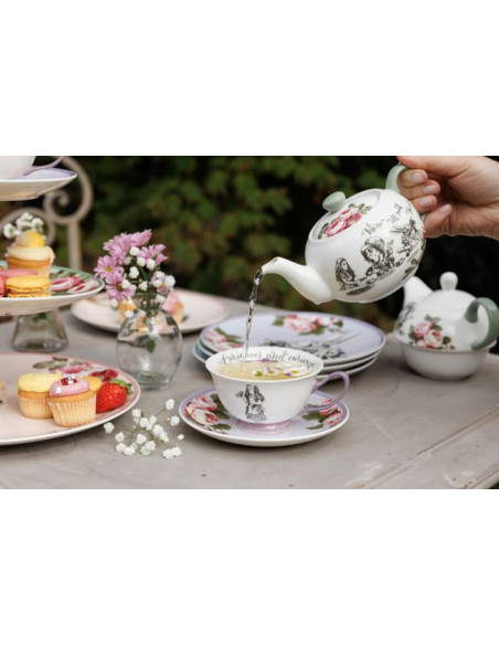Alicja w Krainie Czarów Filiżanka i Spodek Porcelanowy