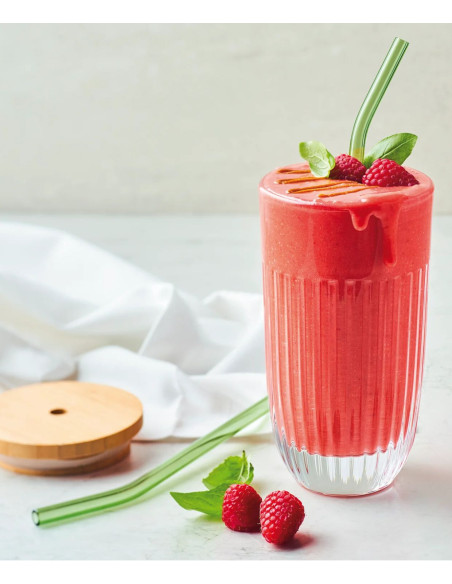 Ouessant Szklanka ze Szklaną Słomką i Pokrywką 400 ml
