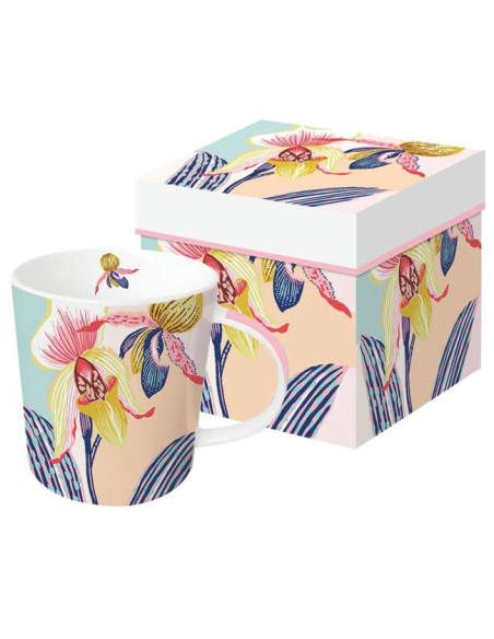 Storczyki Kubek Porcelanowy w Ozdobnym Pudełku 350 ml