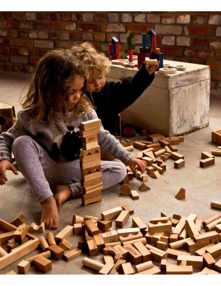 Drewniane Klocki w Worku – Surowe, 50 elementów